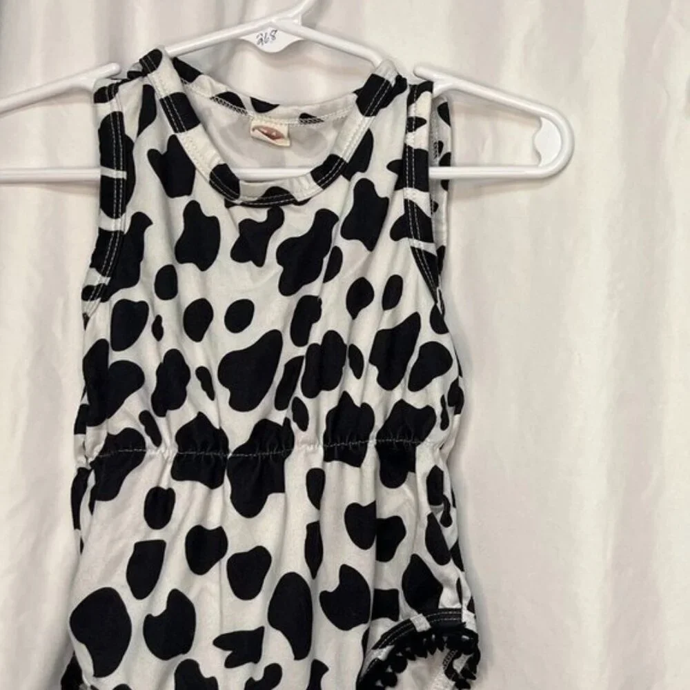3/$20 Bundle •Baby Sleeveless Romper Bundle – Cow Print & Leopard Print –